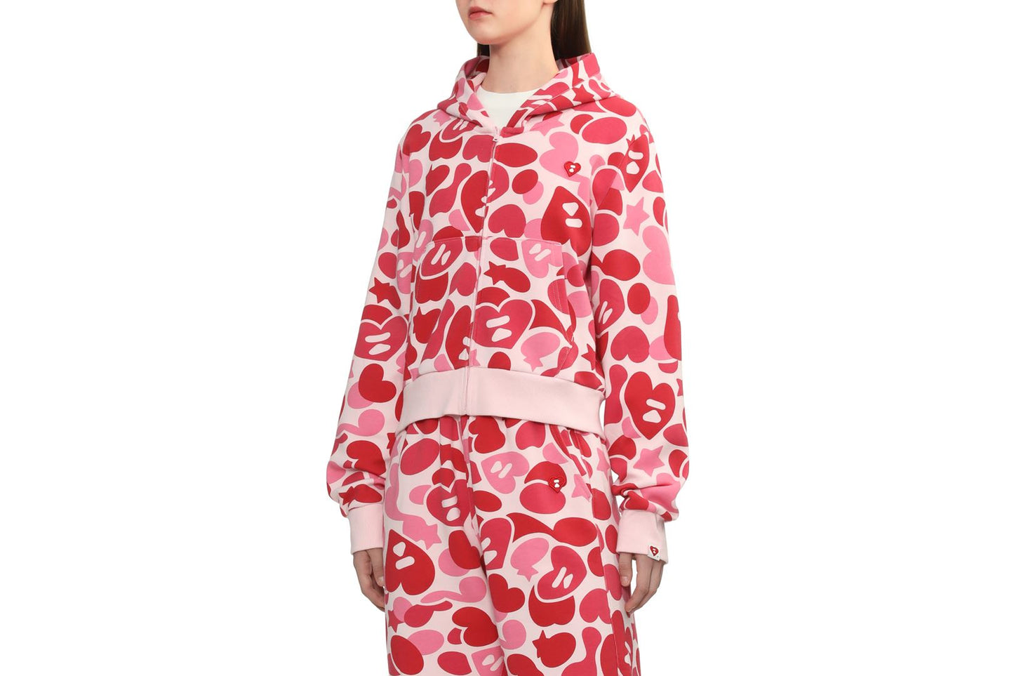 BAPE 心形徽章迷彩連帽拉鍊外套