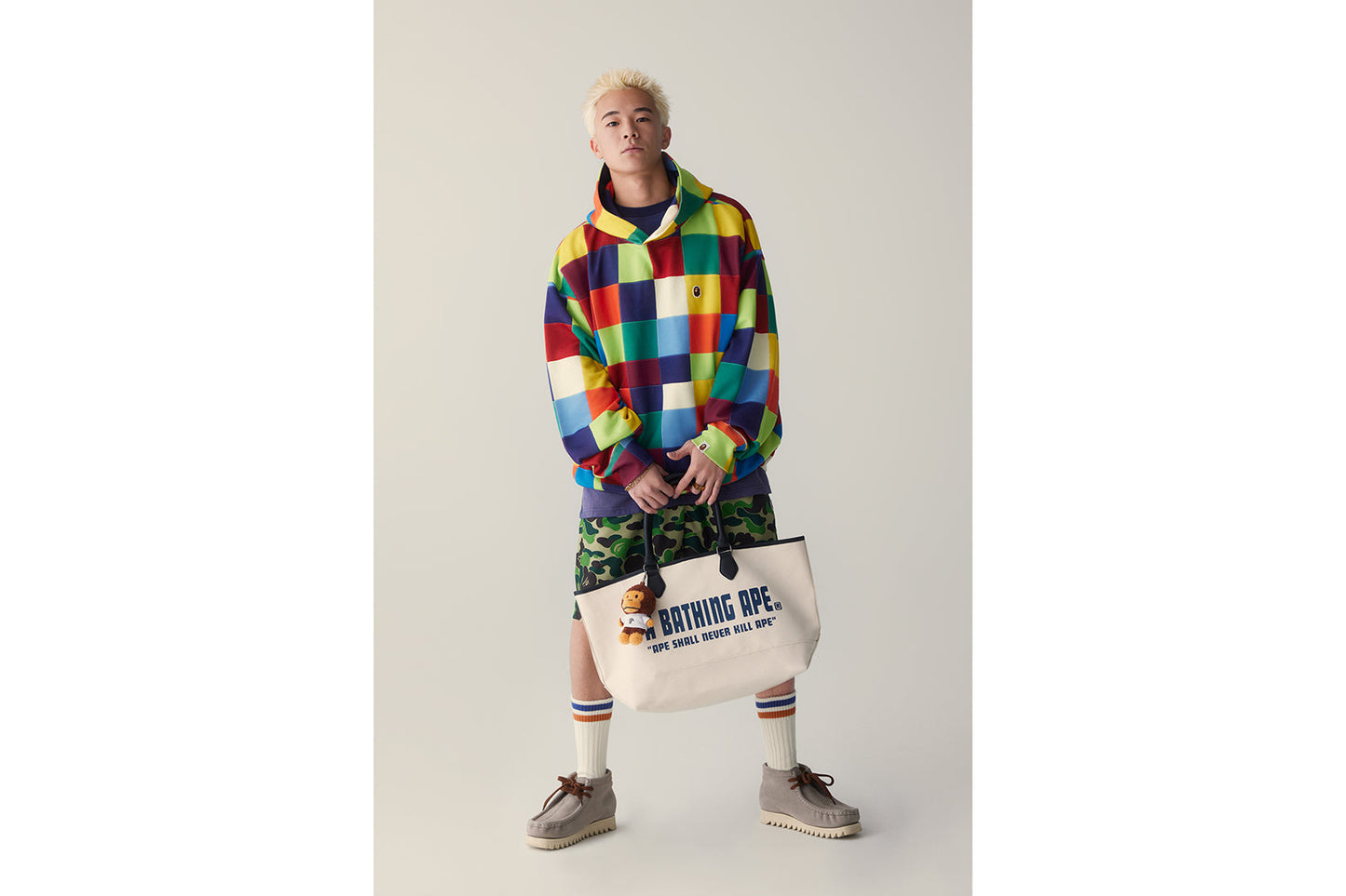 BAPE 多色拼接連帽衛衣