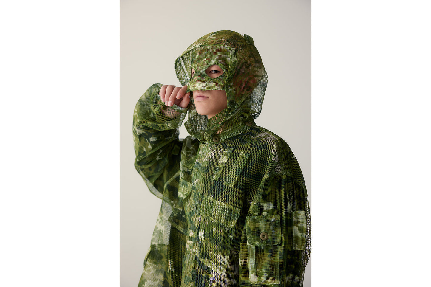 BAPE MULTI PIXEL CAMO MASK HOODED SHIRT JACKET