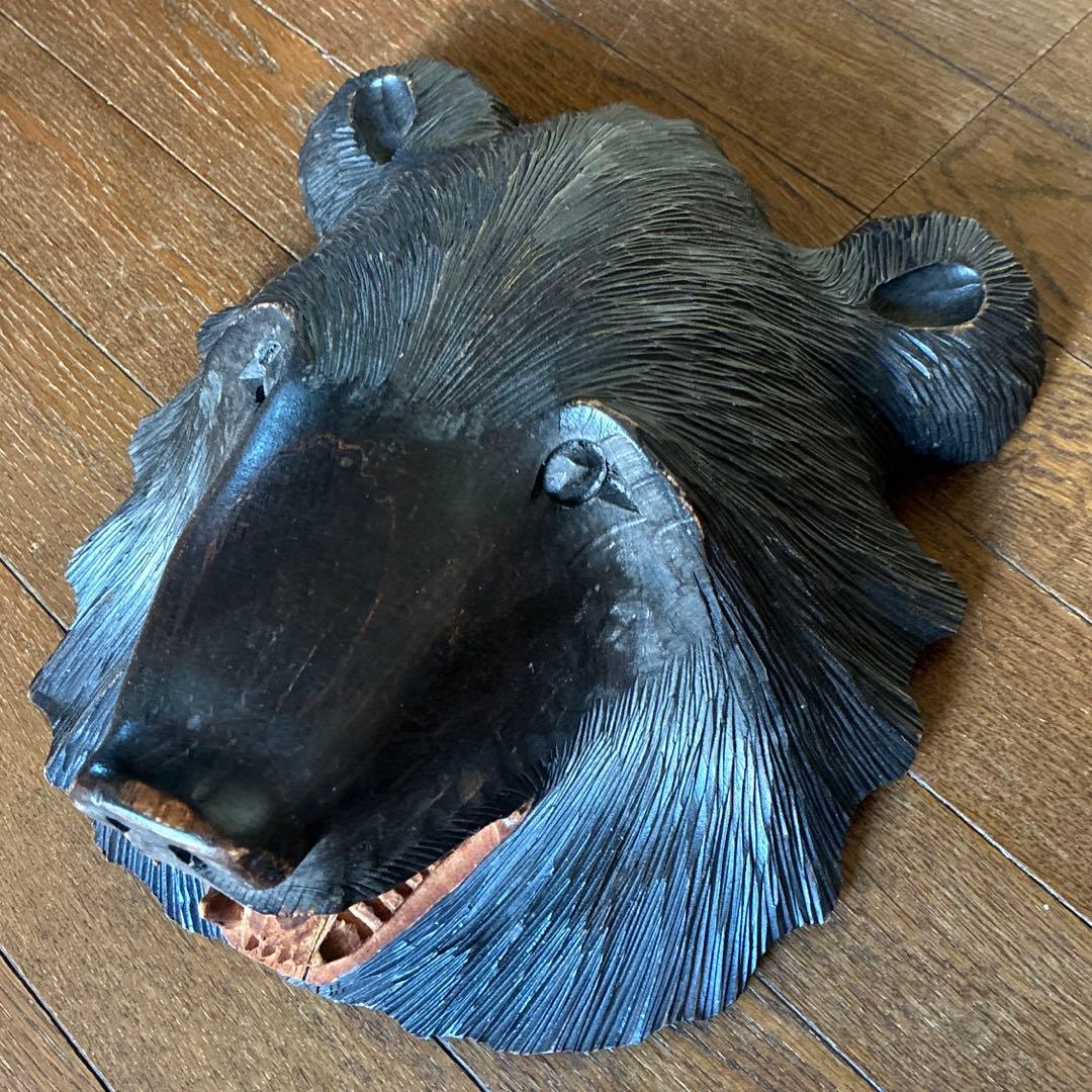 日本代購|未知 裝飾品 - 熊 アンティーク 木雕 裝飾品|Mercari