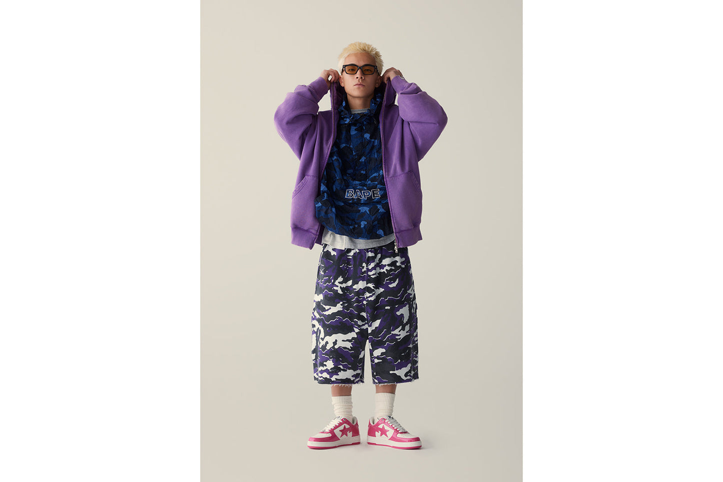 BAPE GLITCH WOODLAND CAMO 短褲