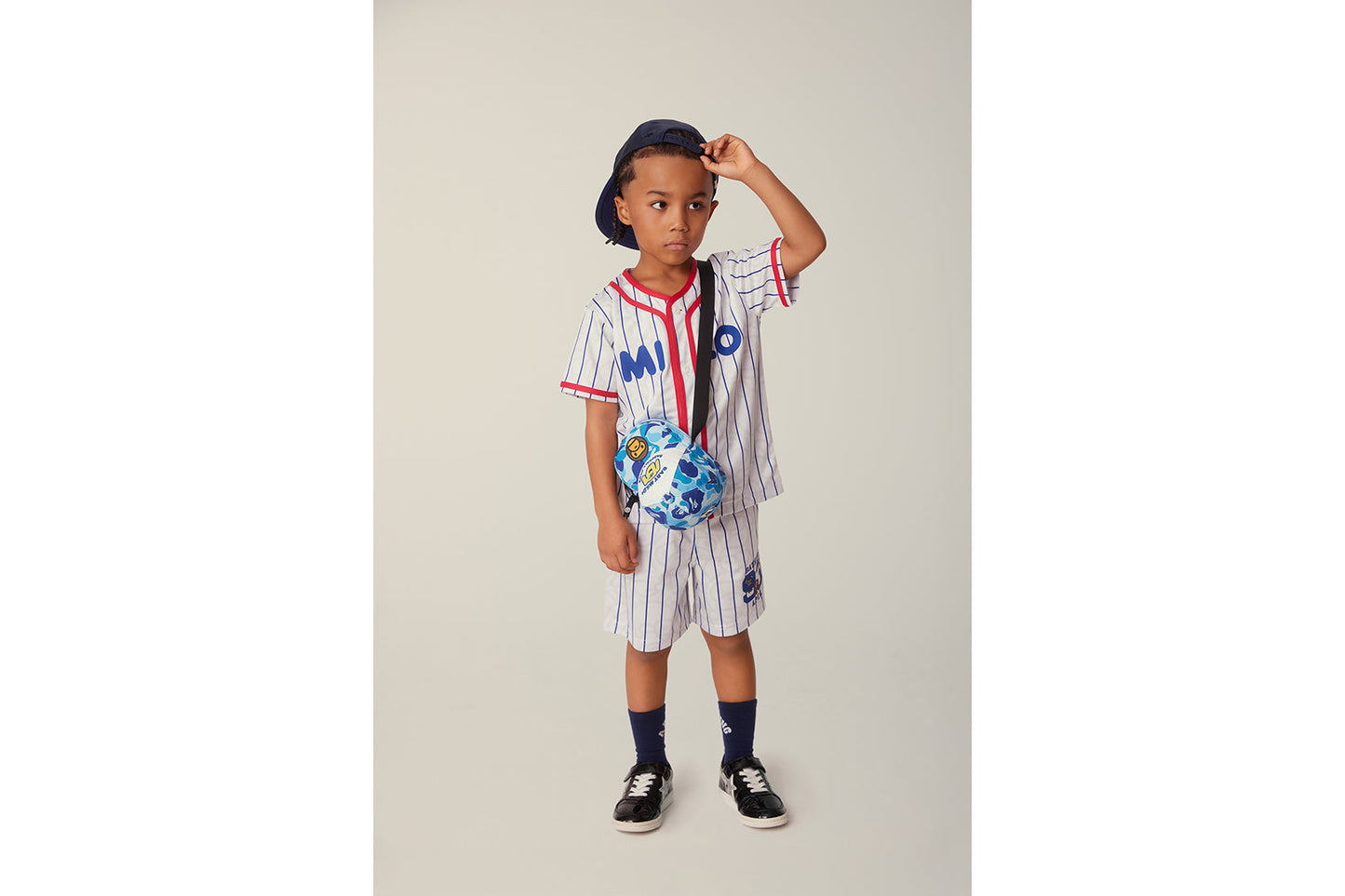 BAPE ALL BABY MILO STRIPE MILO 棒球襯衫