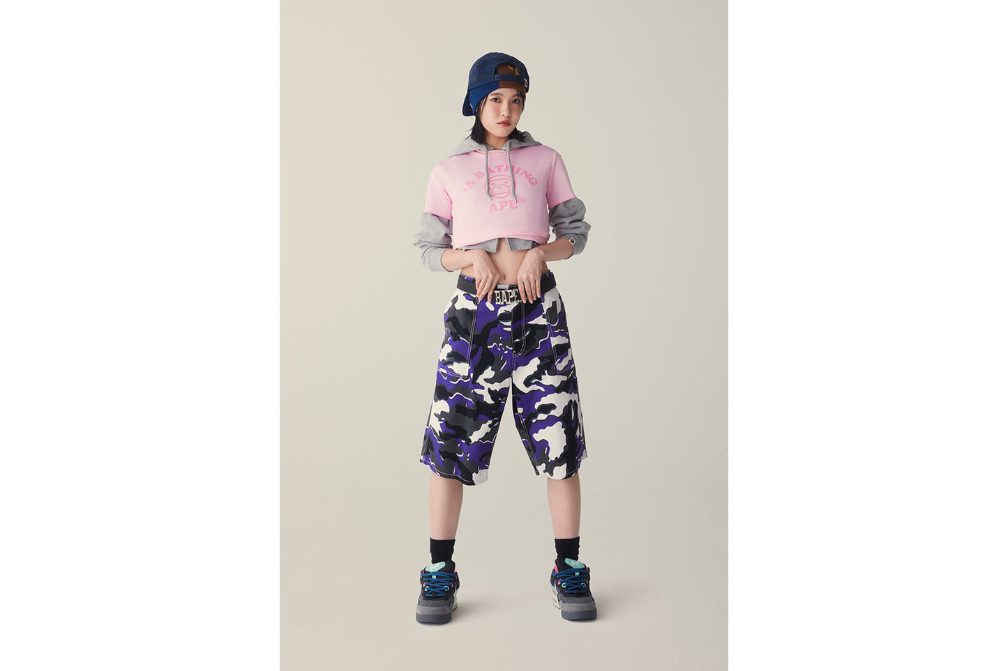 BAPE BABY MILO 漂白染色迷你T恤