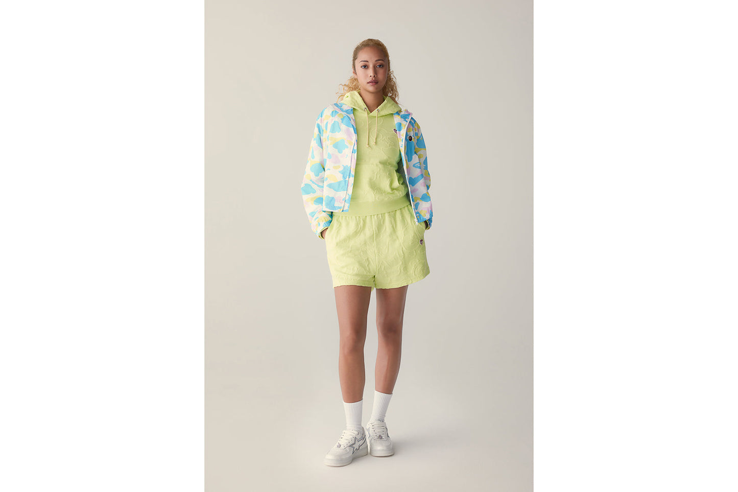 BAPE NEON CAMO JACQUARD PULLOVER HOODIE