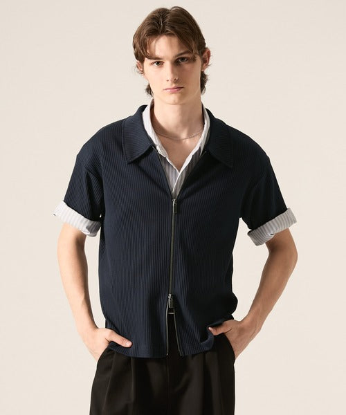日本代購|CLEL T恤 - Giza Cotton Zip Rib T-Shirt|ZOZOTOWN
