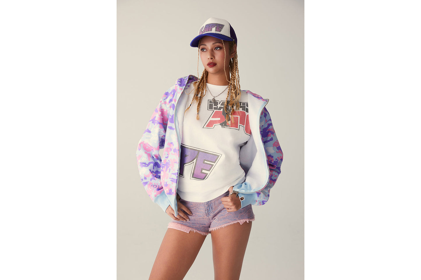 BAPE LINE CAMO 牛仔短褲