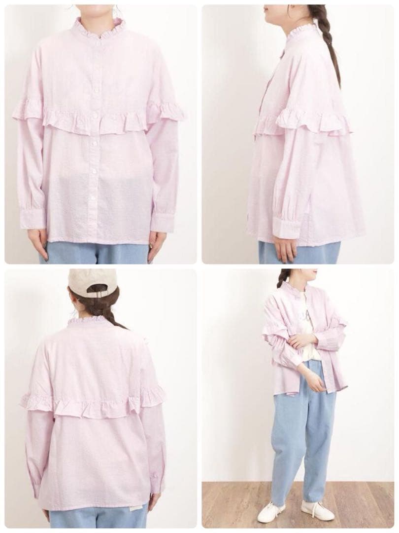 日本代購|SM2 襯衫 - 蕾絲邊襯衫 粉色 紫色|Mercari