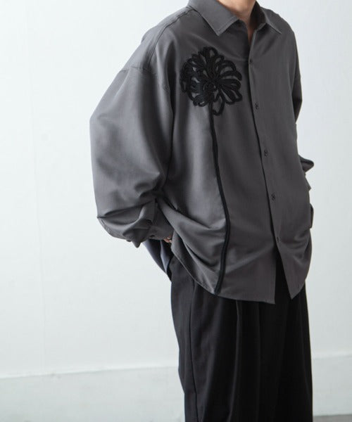 日本代購|Nilway 長袖襯衫 - 花卉刺繡長袖襯衫|ZOZOTOWN