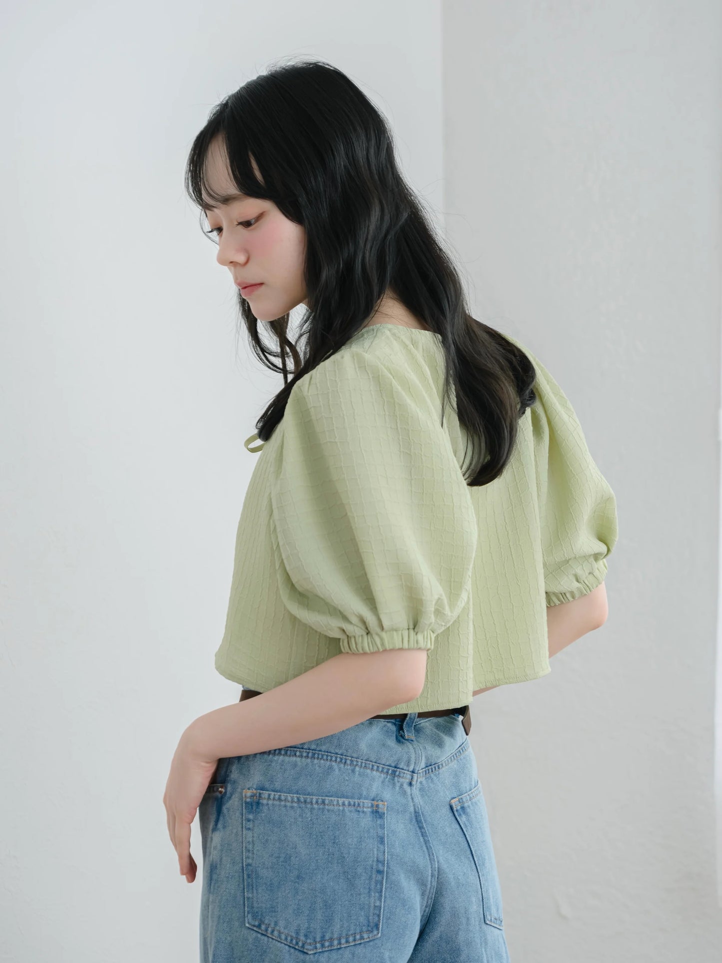 日本代購|mero boutique 2018 外套 - ミント色リボンボレロ外套|mero boutique 2018