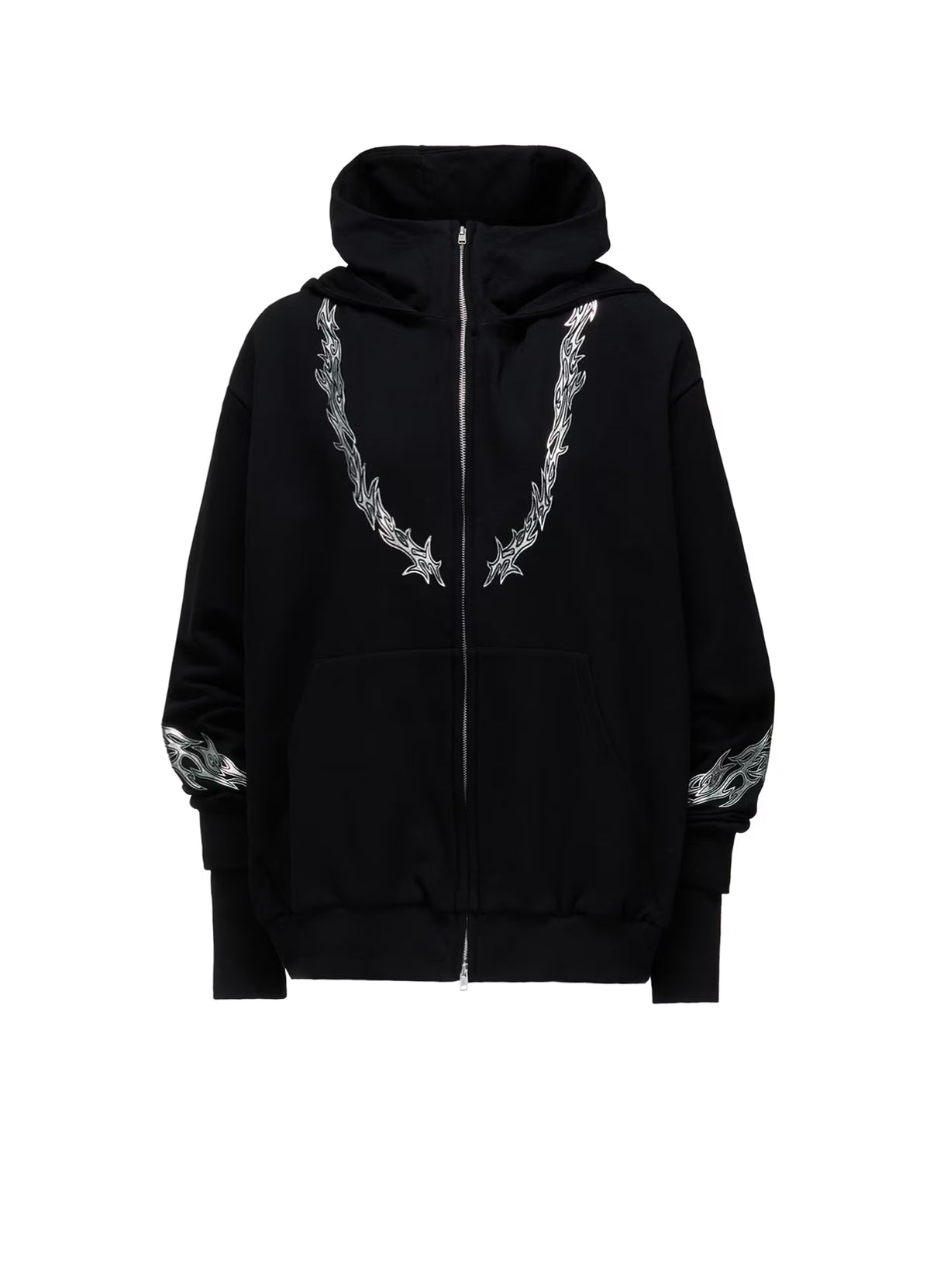 日本代購|TRIBAL PRINT FRENCH TERRY DOUBLE HOOD PARKA|Theshopyohjiyamamoto