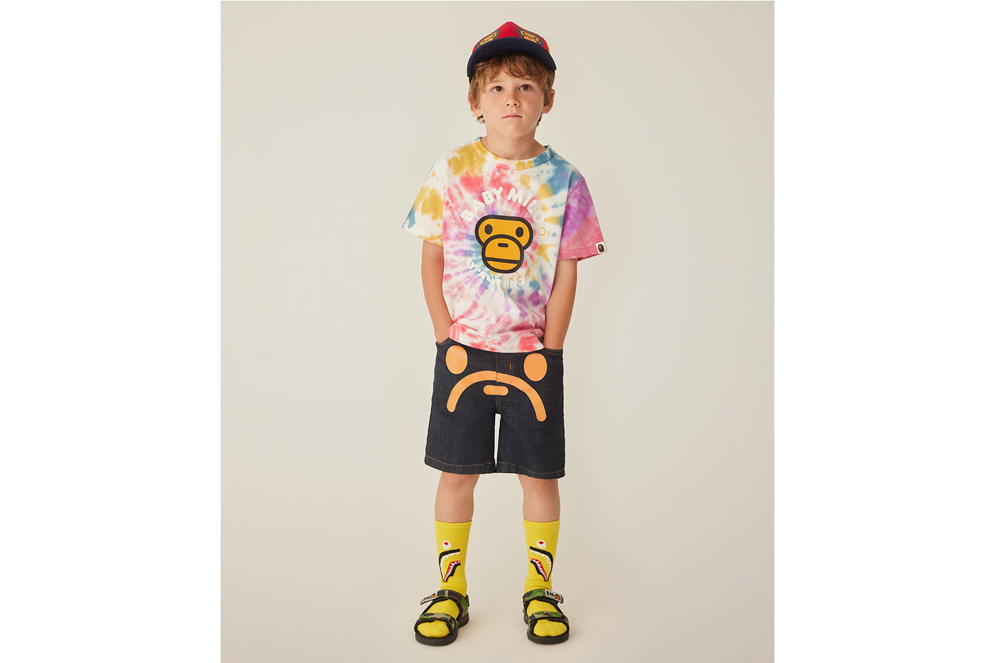 BAPE MILO FACE 10 OZ 彈性牛仔短褲
