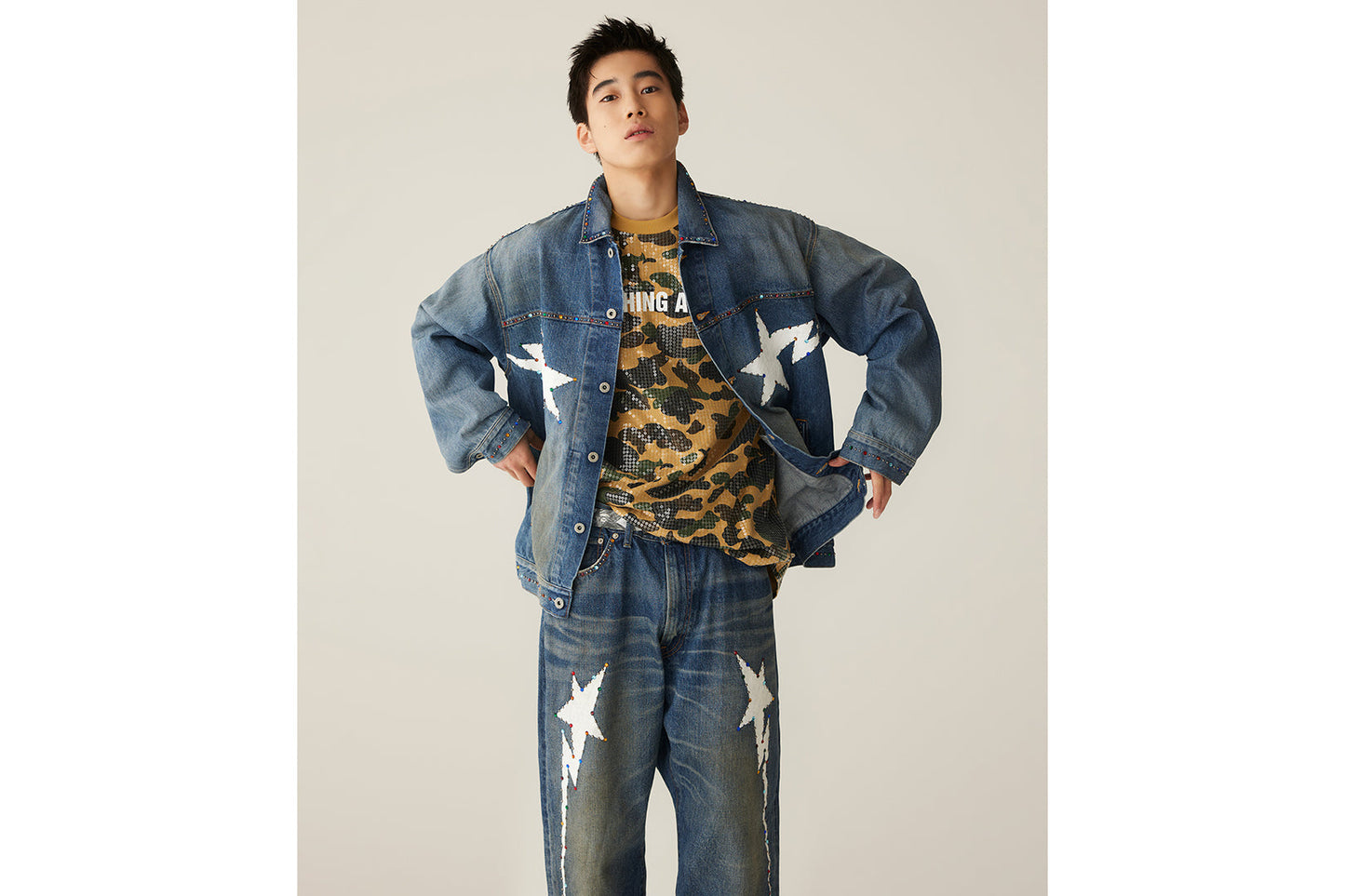 BAPE COLOR STONE DENIM JACKET