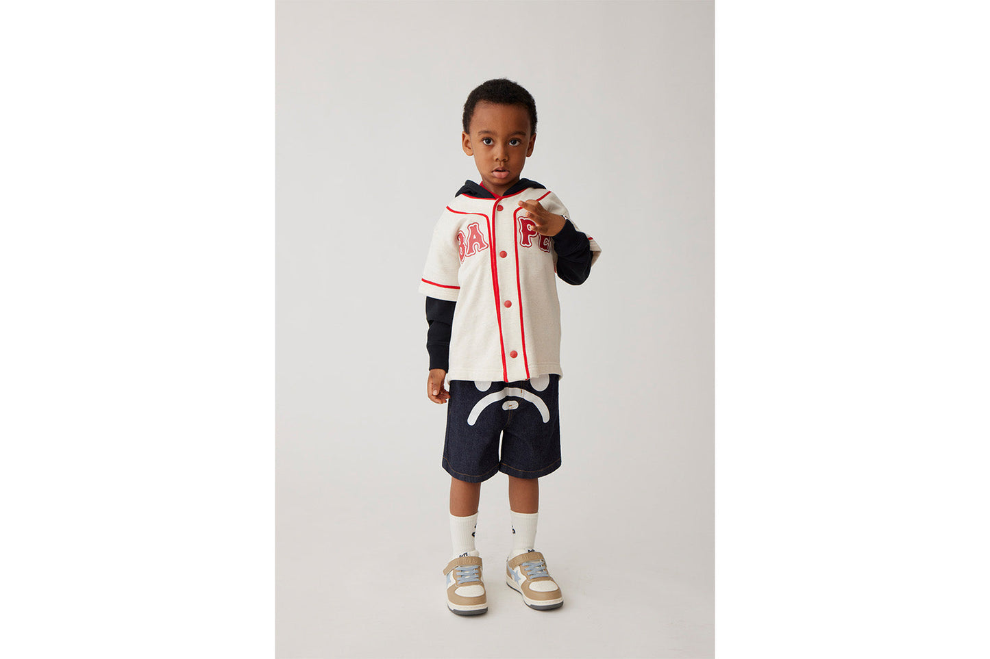 BAPE MILO FACE 10 OZ 彈性牛仔短褲