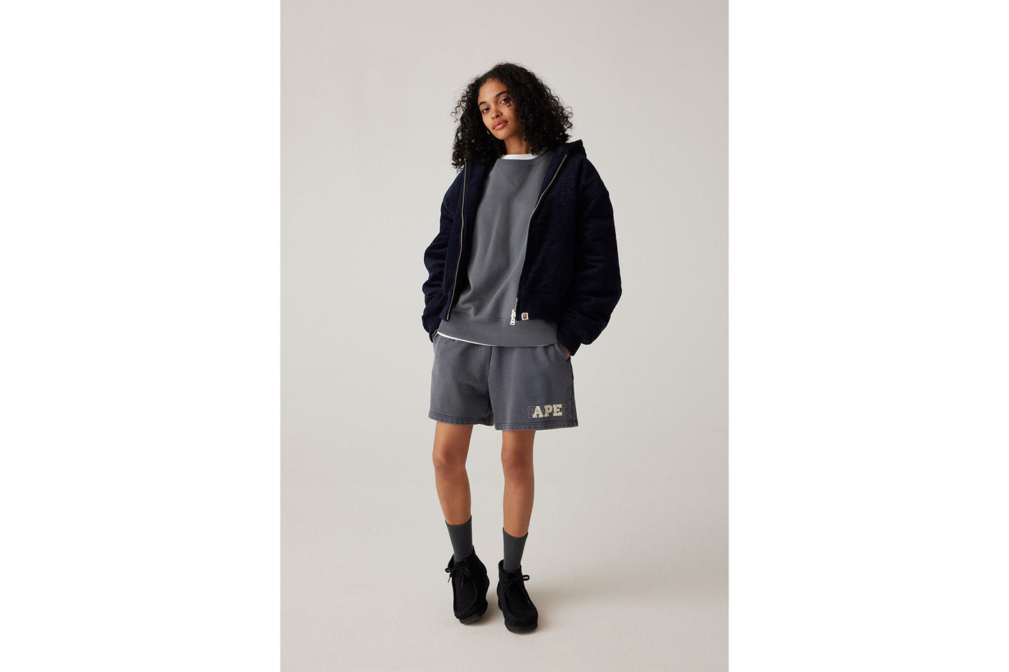 BAPE 絨毛加絨連帽外套