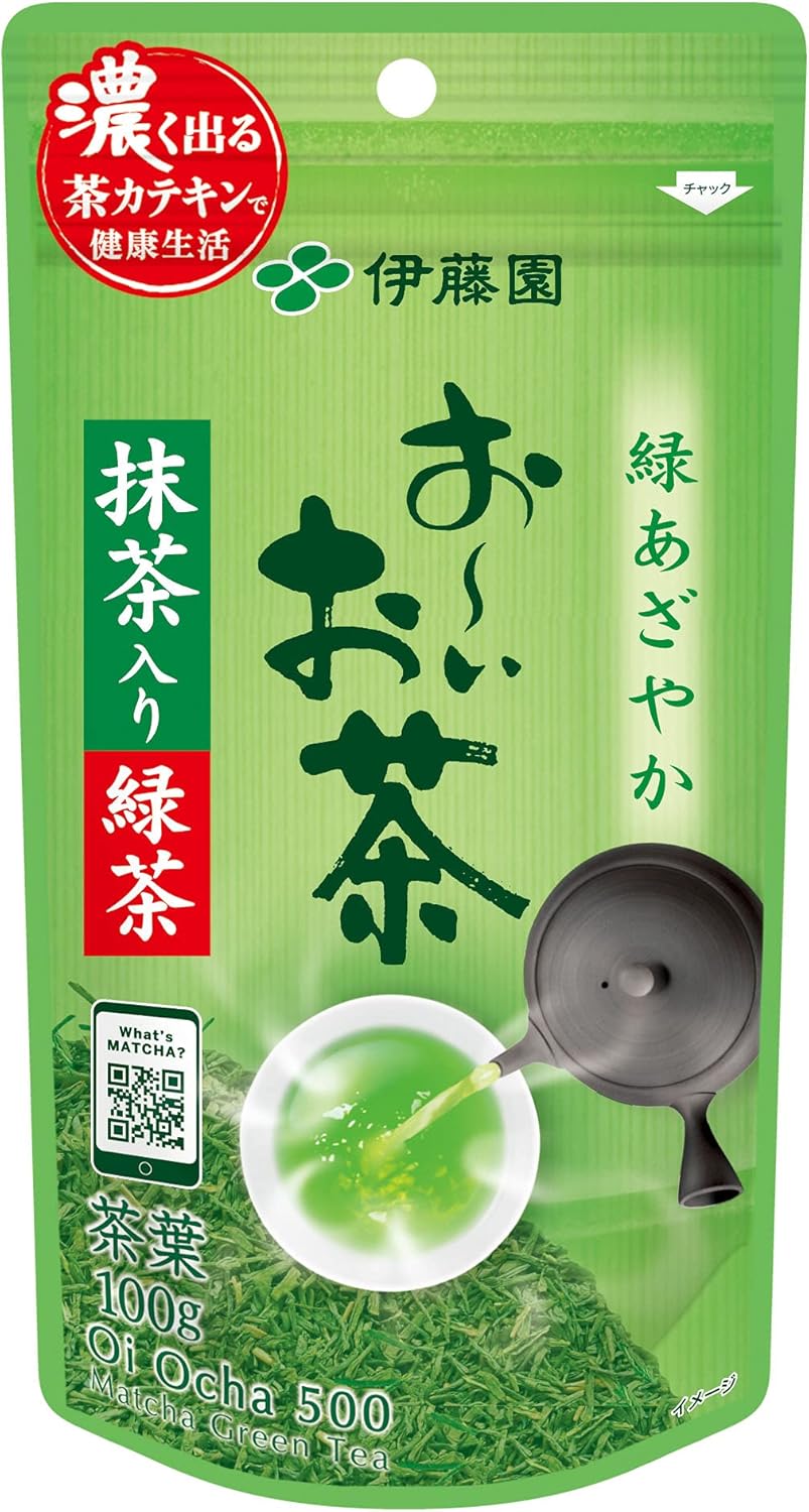 日本代購|伊藤園 綠茶 - 抹茶入り緑茶 100g (× 5)|Amazon JP