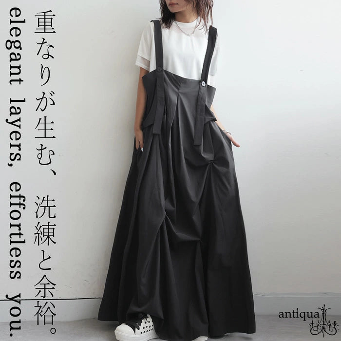 日本代購|antiqua 連身裙 - タックデザイン連身裙 女裝|樂天