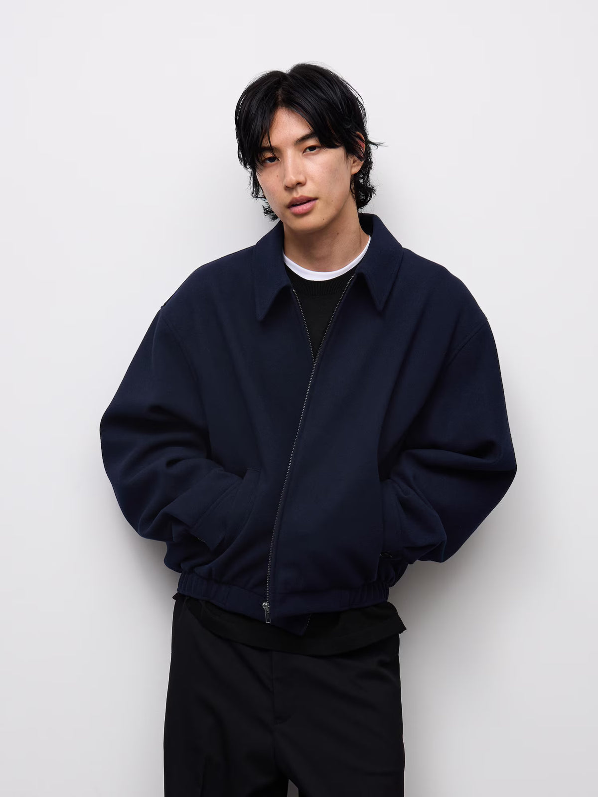 日本代購|GU コージーメルトンジップブルゾン【DARK GRAY / M】|GU