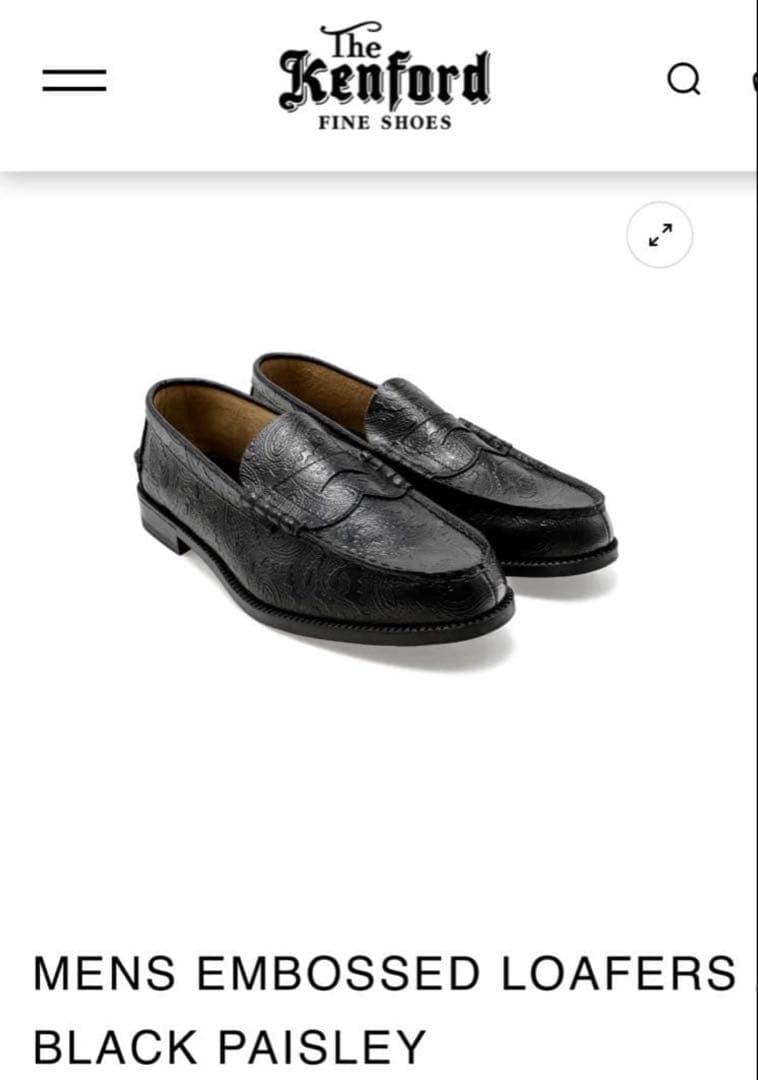 日本代購|kenford 鞋子 - EMBOSSED LOAFERS 黑色花紋鞋|Mercari