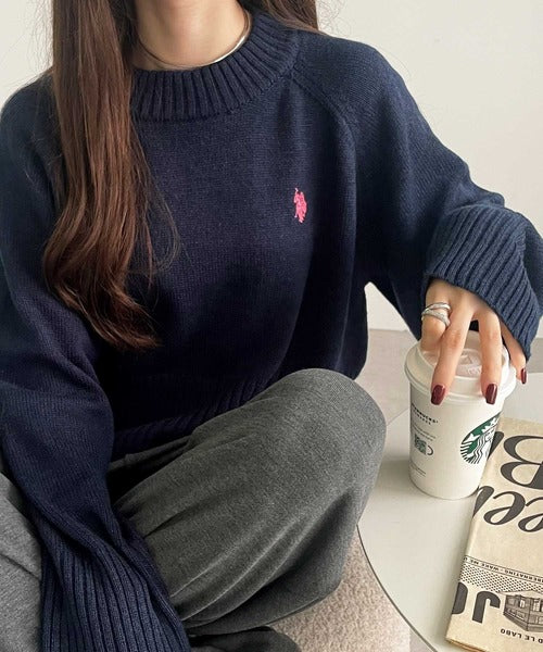 日本代購|U.S. POLO ASSN. U.S. POLO ASSN.(ユーエスポロアッスン) ニット セーター 「新色追加」GeeRA別注「U.S. POLO ASSN.」カラー&ボーダーショート丈ニット レディース【ホワイト系その他 / L】|ZOZOTOWN