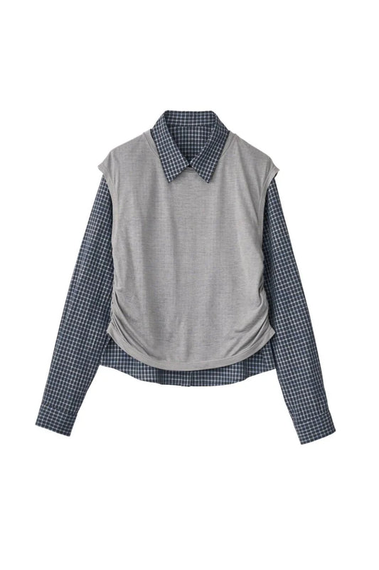 日本代購|KNUTH MARF 襯衫 - 2件式層次感緊湊襯衫【navygray】|KNUTH MARF
