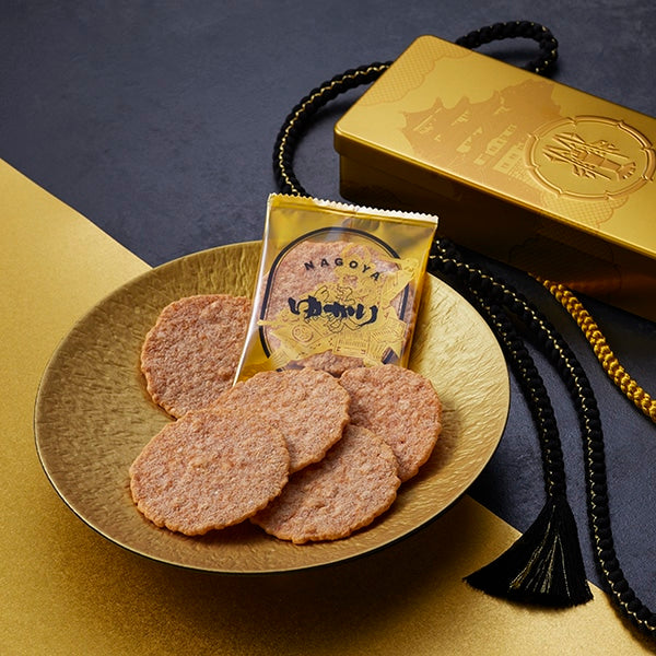 Sakanaka Sohonten En Gold Can Shrimp Crackers 10 Pieces