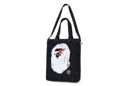 BAPE APE HEAD DENIM 2WAY TOTE BAG