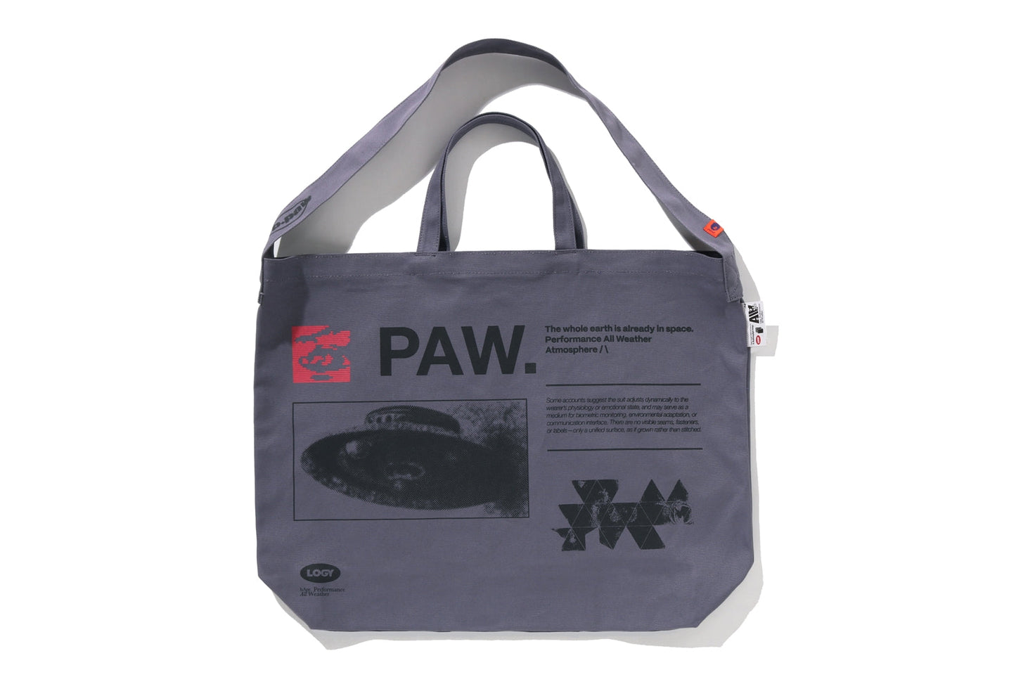 BAPE BY KAZUKI KURAISHI "WHOLE EARTH" 2-WAY CANVAS TOTE BAG