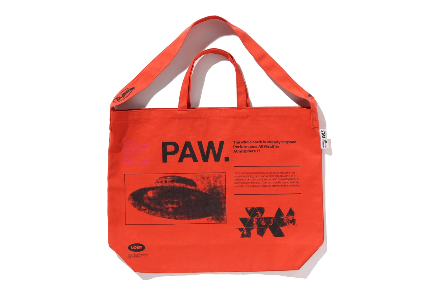 BAPE BY KAZUKI KURAISHI "WHOLE EARTH" 2-WAY CANVAS TOTE BAG