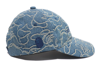 BAPE LINE CAMO JACQUARD MULTI LOGO DENIM CAP