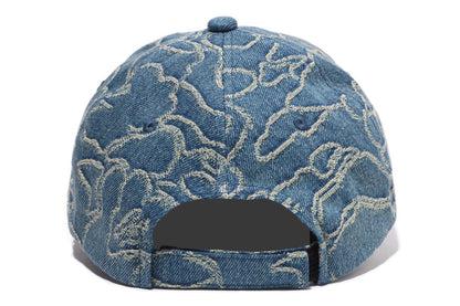 BAPE LINE CAMO JACQUARD MULTI LOGO DENIM CAP