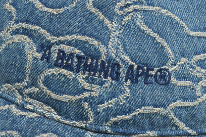 BAPE LINE CAMO JACQUARD MULTI LOGO DENIM CAP