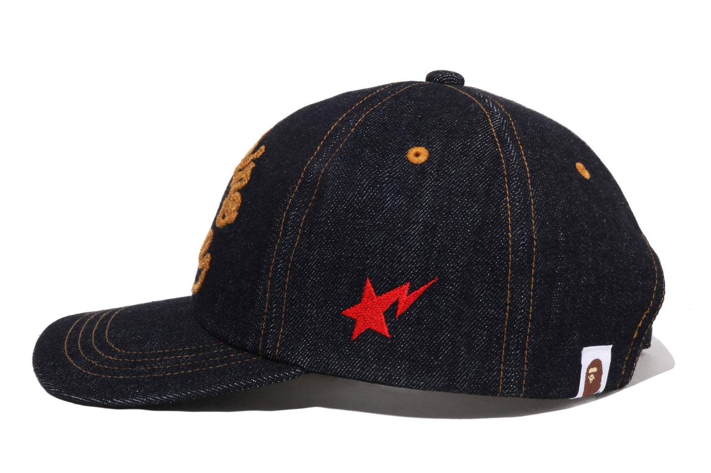BAPE LOGO WASHED DENIM CAP
