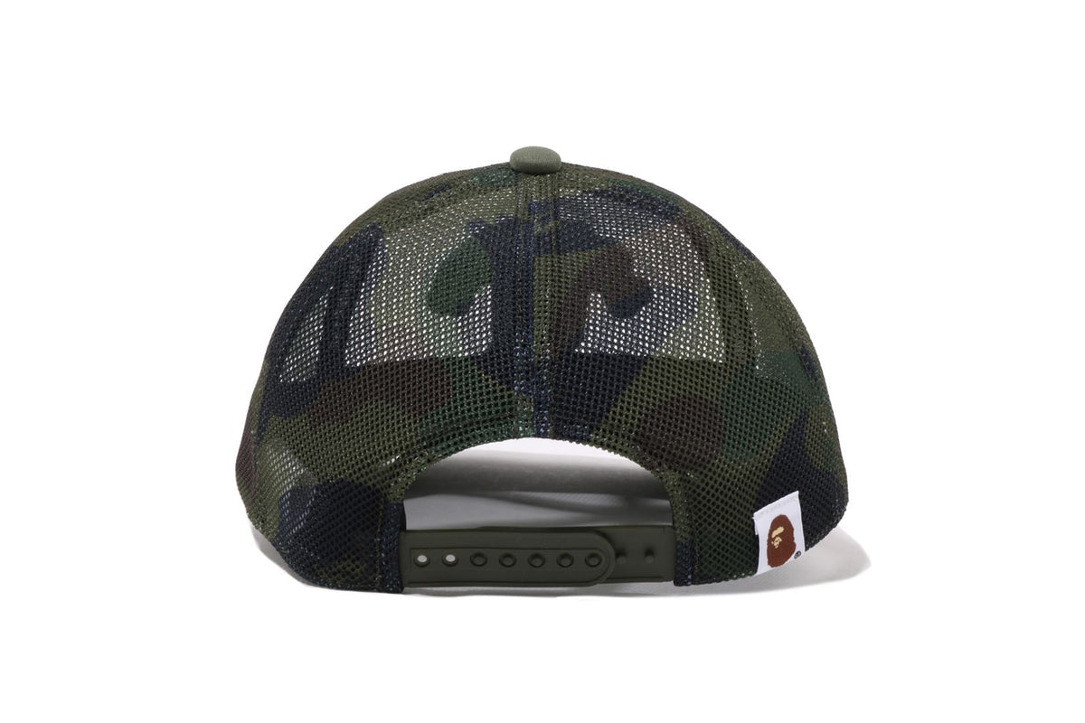 BAPE 1ST CAMO COLLEGE PATCHED MESH CAP