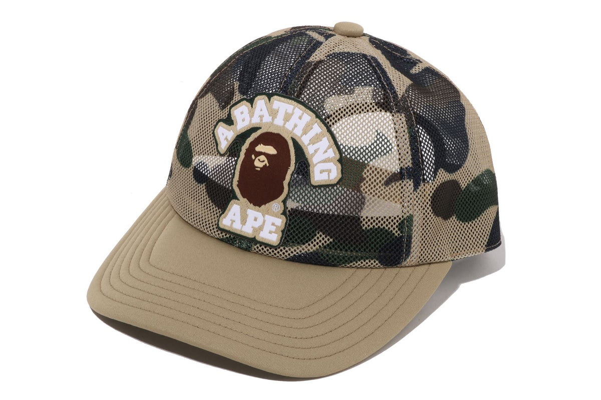 BAPE 1ST CAMO COLLEGE PATCHED MESH CAP