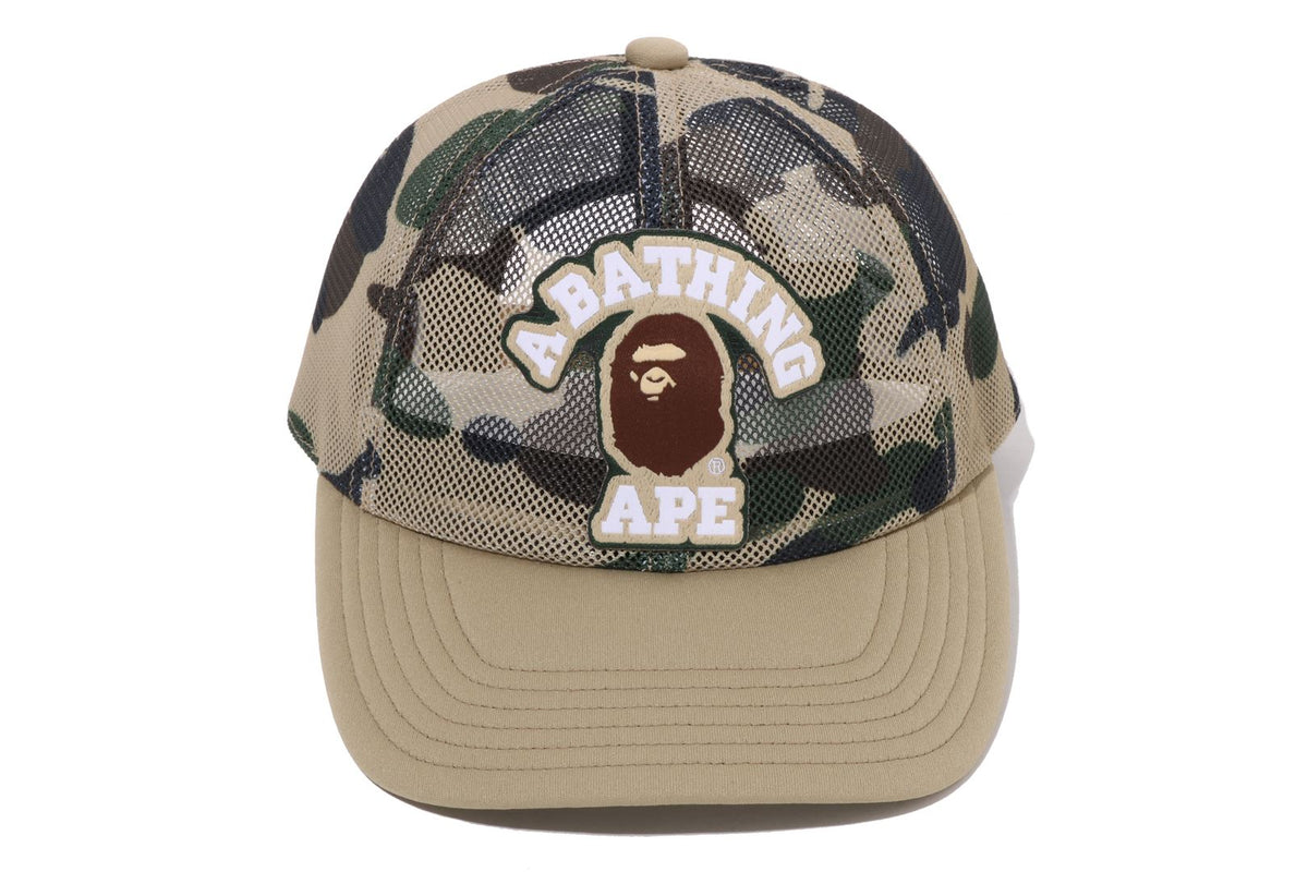 BAPE 1ST CAMO COLLEGE PATCHED MESH CAP