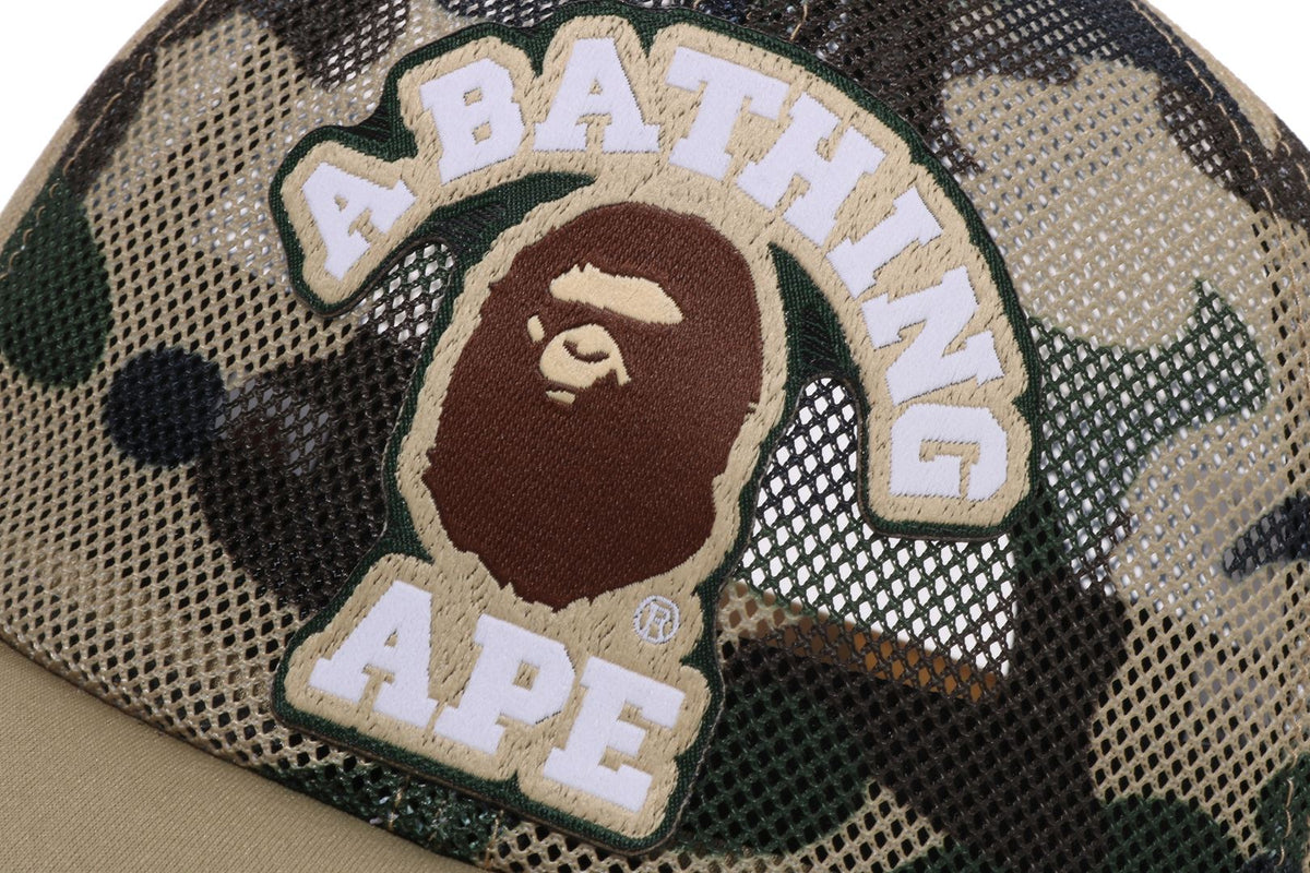 BAPE 1ST CAMO COLLEGE PATCHED MESH CAP