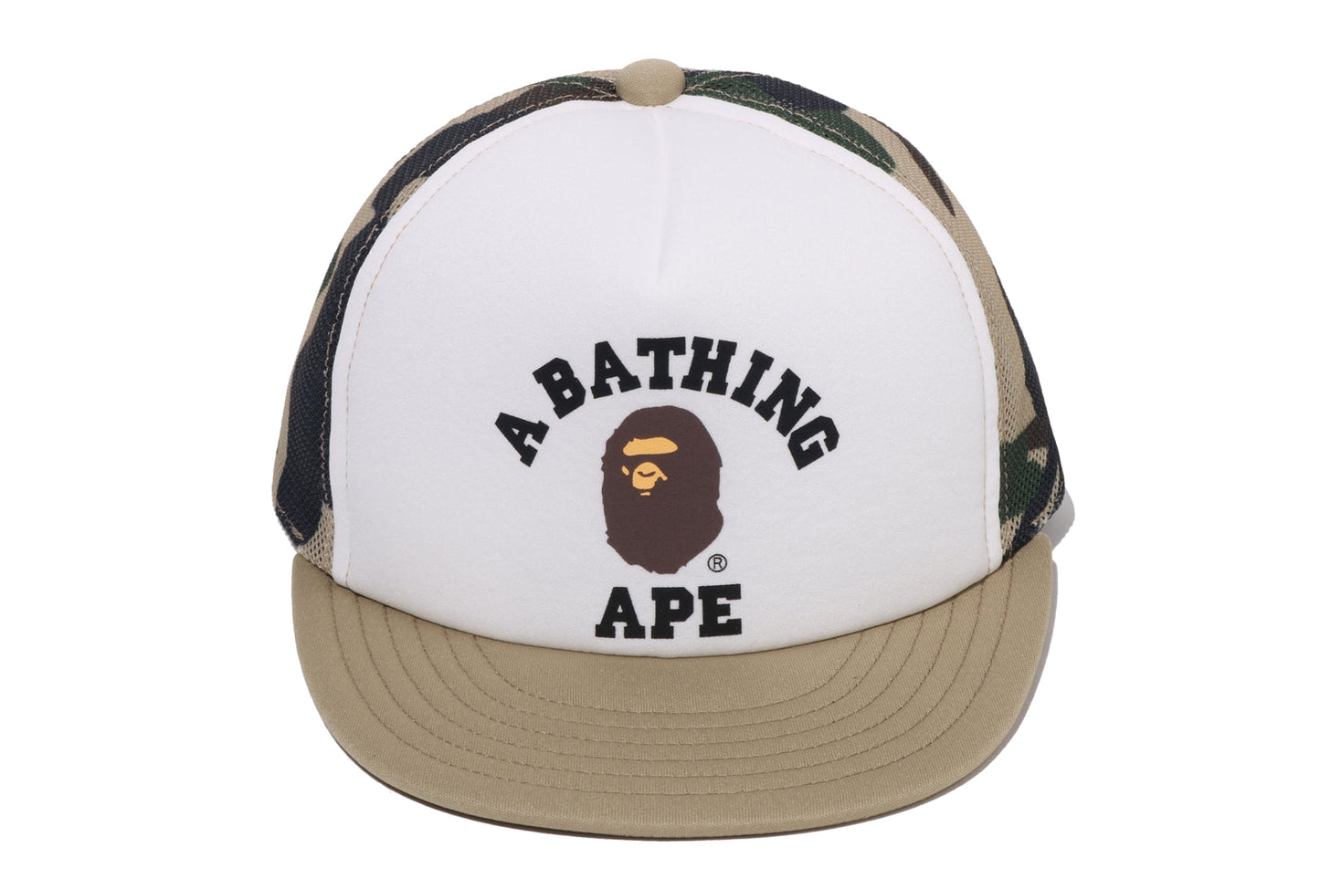 BAPE 1ST CAMO 大學風格網眼帽