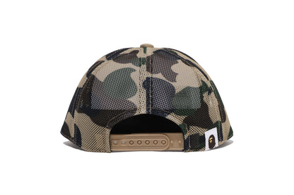 BAPE 1ST CAMO 大學風格網眼帽