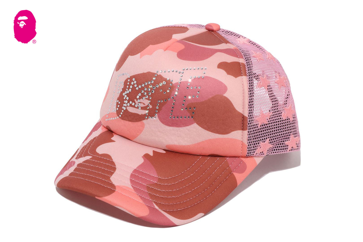 BAPE 1ST CAMO 水晶石 BAPE STA LOGO 網眼帽