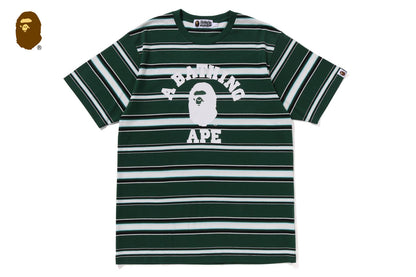 BAPE 大學條紋短袖T恤