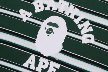 BAPE 大學條紋短袖T恤