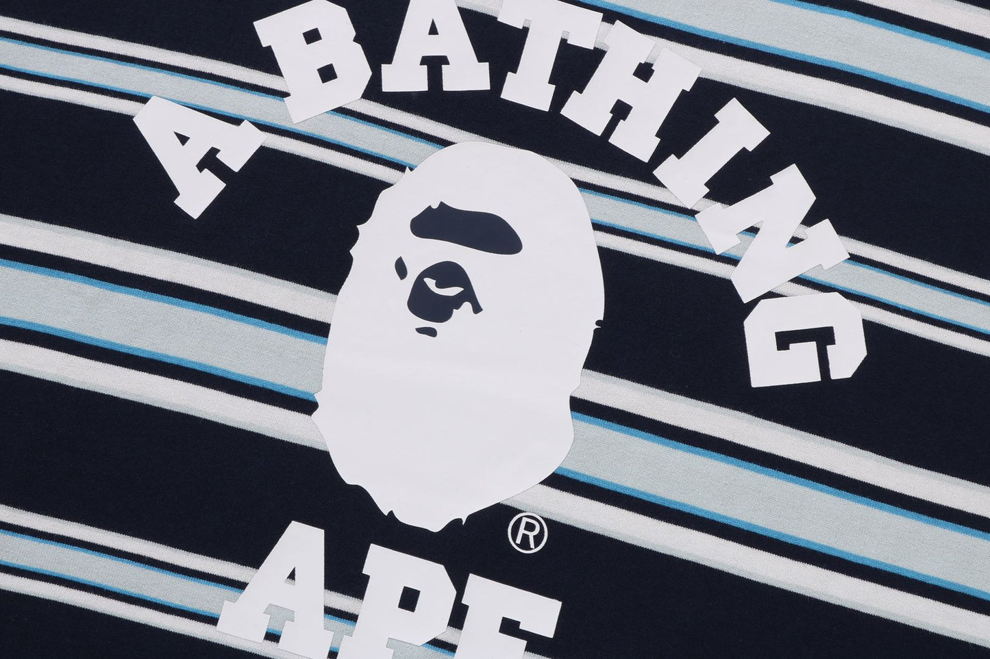 BAPE 大學條紋短袖T恤