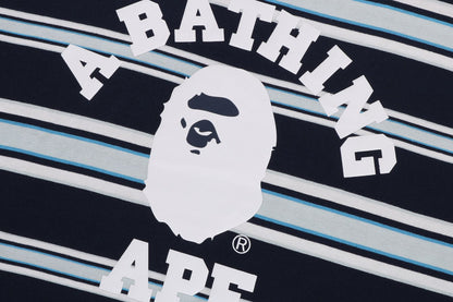 BAPE 大學條紋短袖T恤