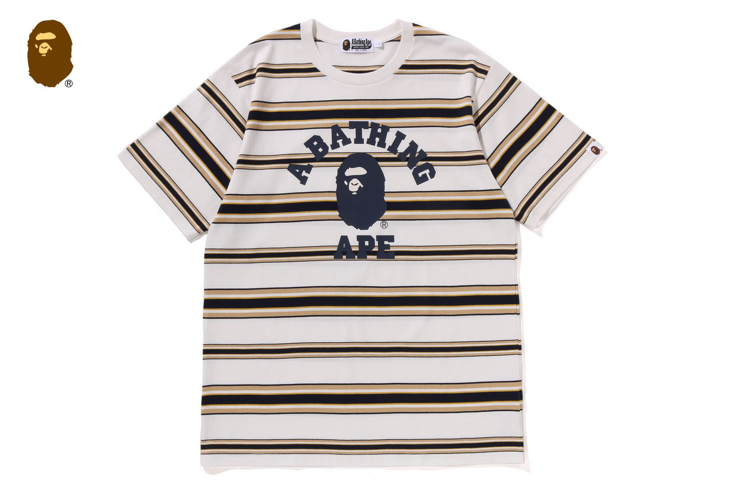 BAPE 大學條紋短袖T恤