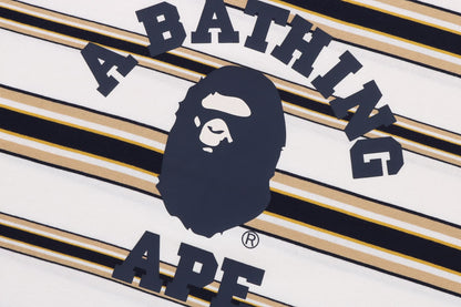 BAPE 大學條紋短袖T恤