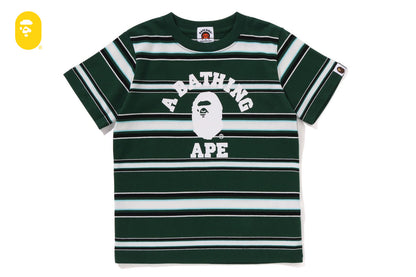 BAPE 大學條紋短袖T恤