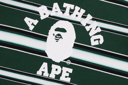 BAPE 大學條紋短袖T恤
