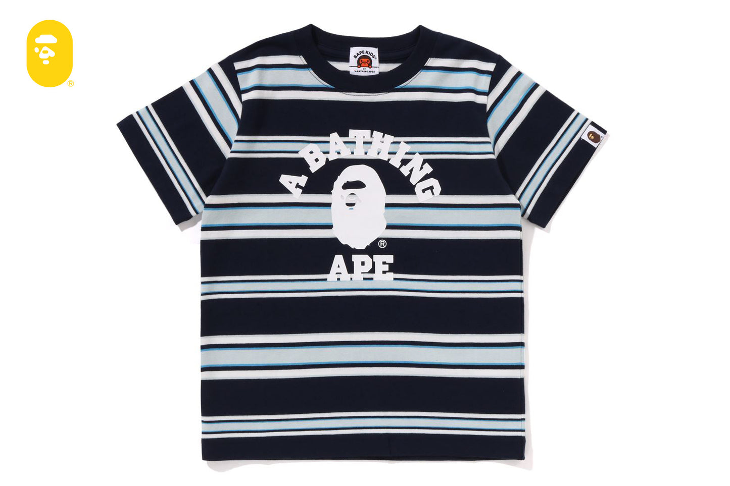 BAPE 大學條紋短袖T恤