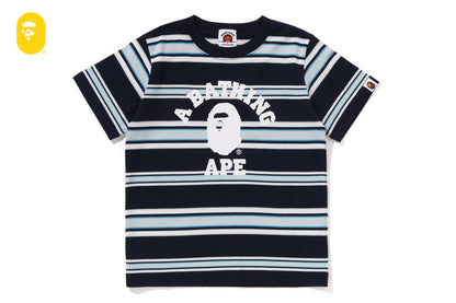 BAPE 大學條紋短袖T恤
