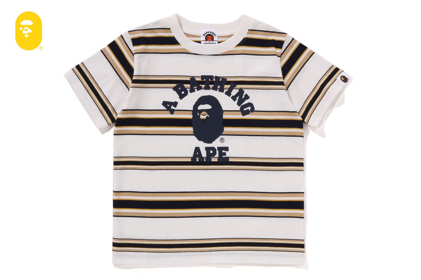 BAPE 大學條紋短袖T恤